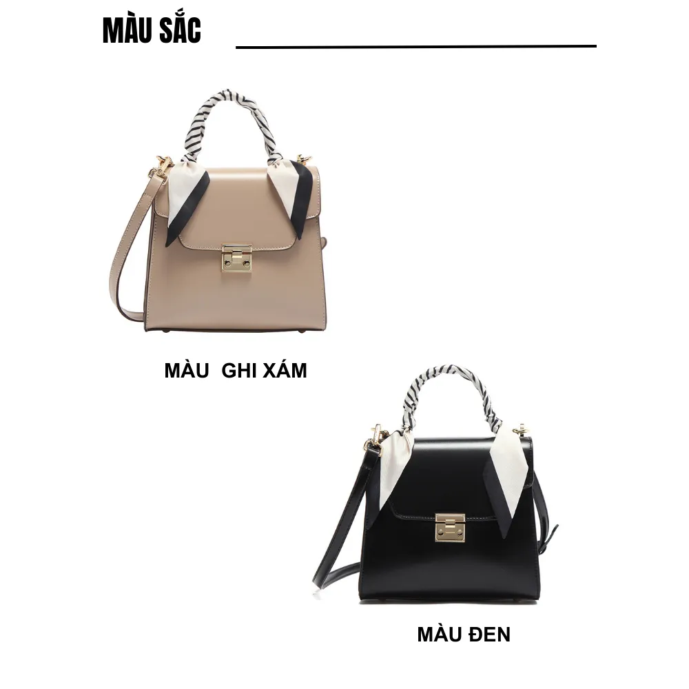 Ảnh Túi Xách Nữ Đeo Chéo MICOCAH Dáng Công Sở Thời Trang Phối Nơ Da Cao Cấp Cực Đẹp MC79 KÈM HỘP 3