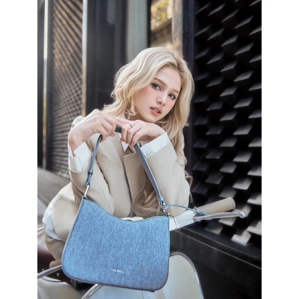 Ảnh Túi Xách Nữ Đeo Vai Aura Denim In You Hobo Quai Ngắn Sz 24 HAPAS - TDV23059 2