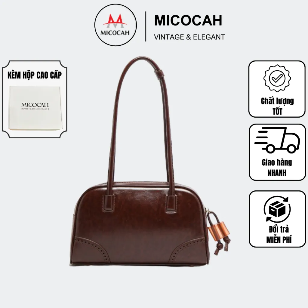 Ảnh Túi Xách Nữ Đeo Vai Chính Hãng MICOCAH Dáng Công Sở Thời Trang Sang Trọng Da Cao Cấp MC215 (KÈM HỘP) 1
