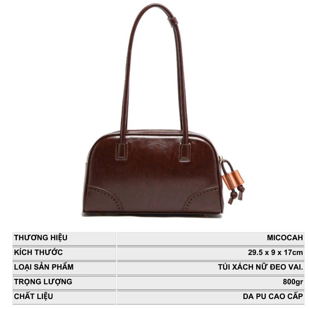 Ảnh Túi Xách Nữ Đeo Vai Chính Hãng MICOCAH Dáng Công Sở Thời Trang Sang Trọng Da Cao Cấp MC215 (KÈM HỘP) 2