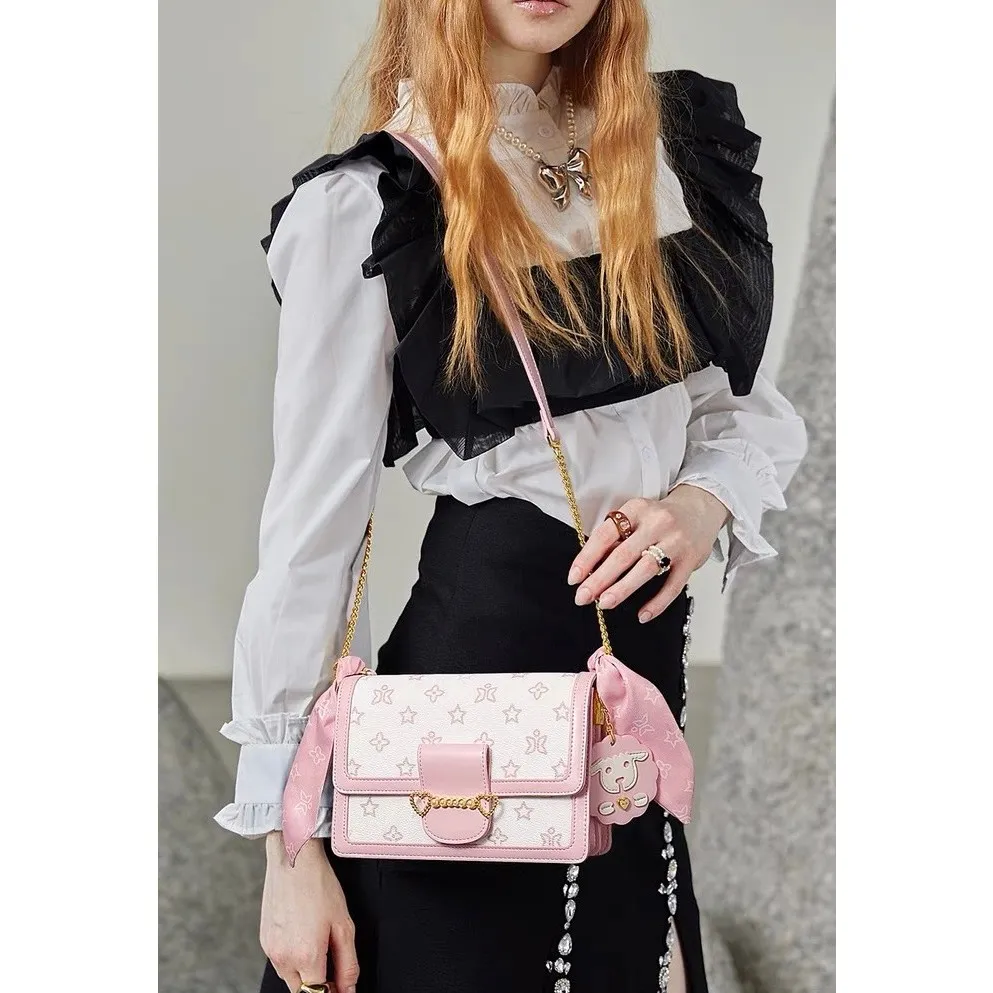 Ảnh Túi xách nữ đẹp Just Star sang trọng dễ thương phối khăn charm cừu cute ViAnh Store 172905 đi làm đi chơi tiệc 2