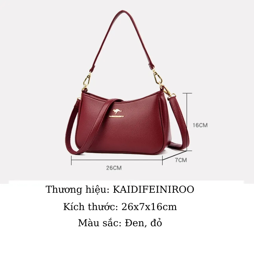 Ảnh Túi xách nữ KAIDIFEINIROO đẹp cao cấp chính hãng KF13 size 26cm. Có đủ 2 quai dài và ngắn. 2