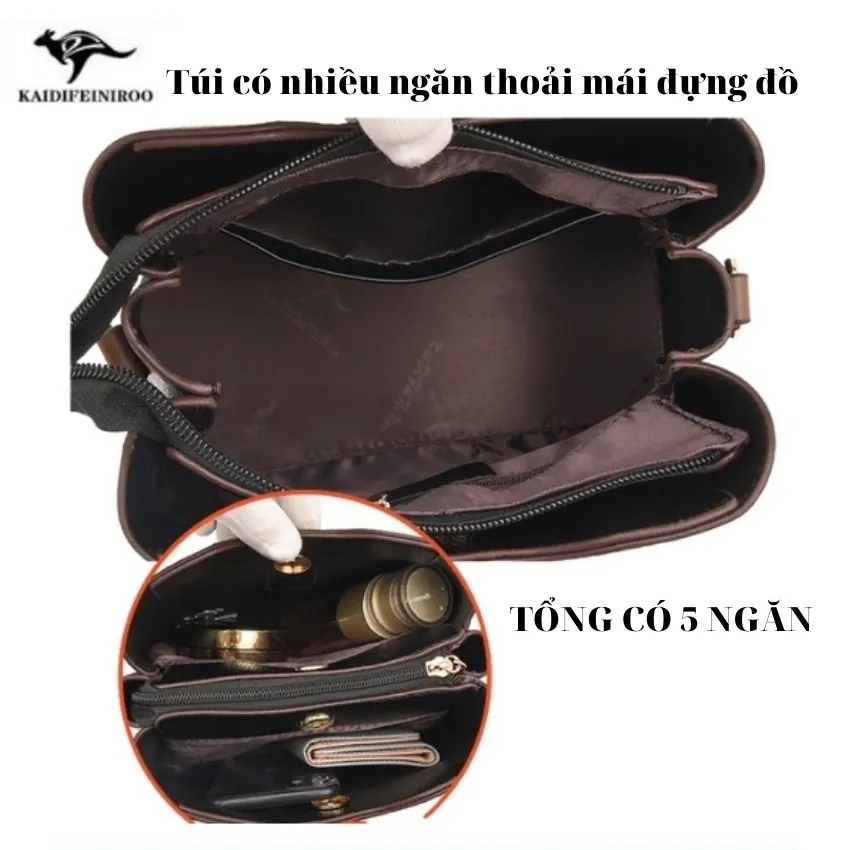 Ảnh Túi xách nữ thời trang cao cấp đẹp công sở Hàn Quốc KAIDIFEINIROO KF07 (5895) Size 22cm. Có đủ 2 dây 3