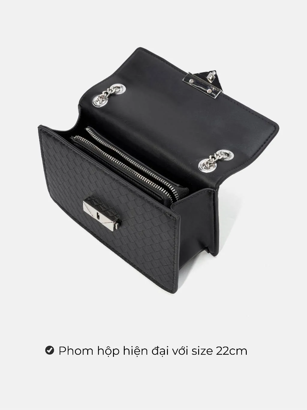 Ảnh Túi Xách Nữ Thời Trang JUNO Cỡ Nhỏ Phối Hiệu Ứng Giả Đan Lát TXN472 3