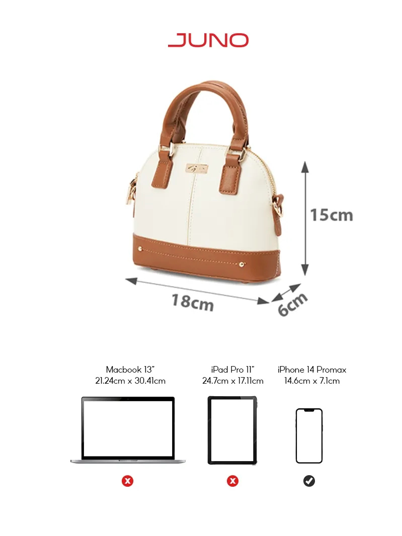Ảnh Túi Xách Nữ Thời Trang JUNO Cỡ Nhỏ Top Handle Logo Chữ Kí TXN812 4