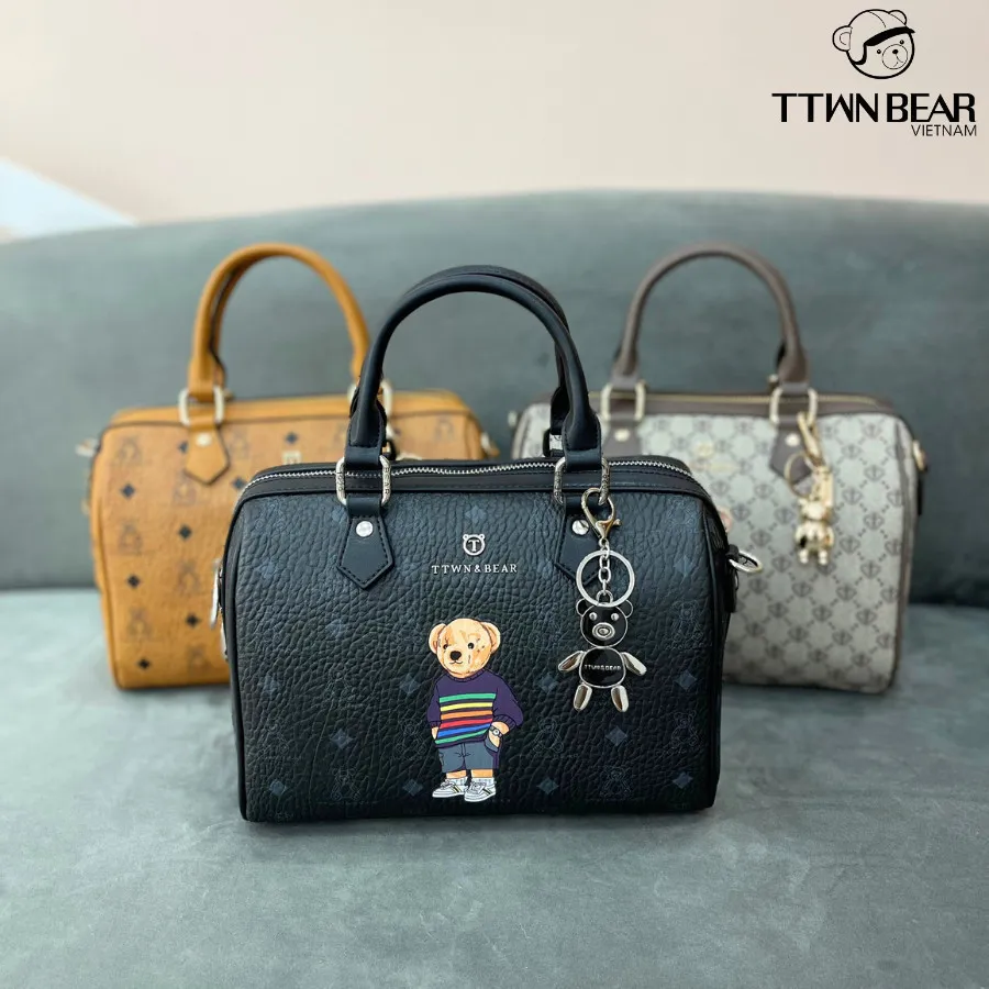 Ảnh Túi xách nữ TTWN BEAR chính hãng - TN3561 da pvc kèm charm và dây đeo đi học đi chơi 2