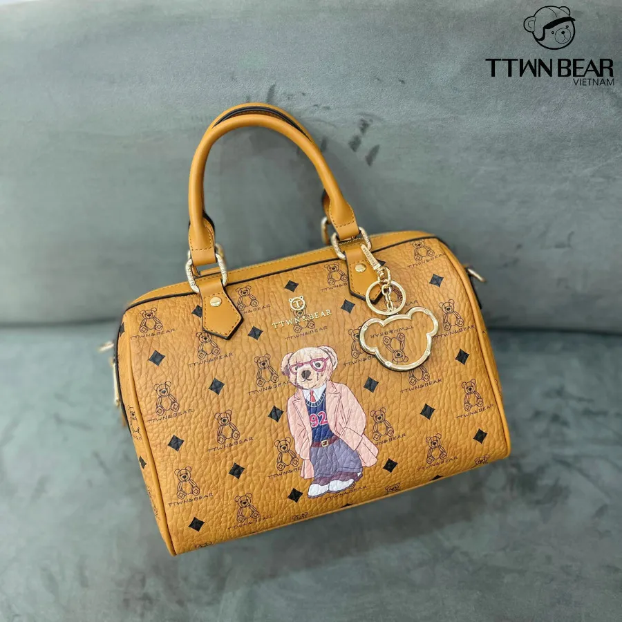Ảnh Túi xách nữ TTWN BEAR chính hãng - TN3561 da pvc kèm charm và dây đeo đi học đi chơi 4