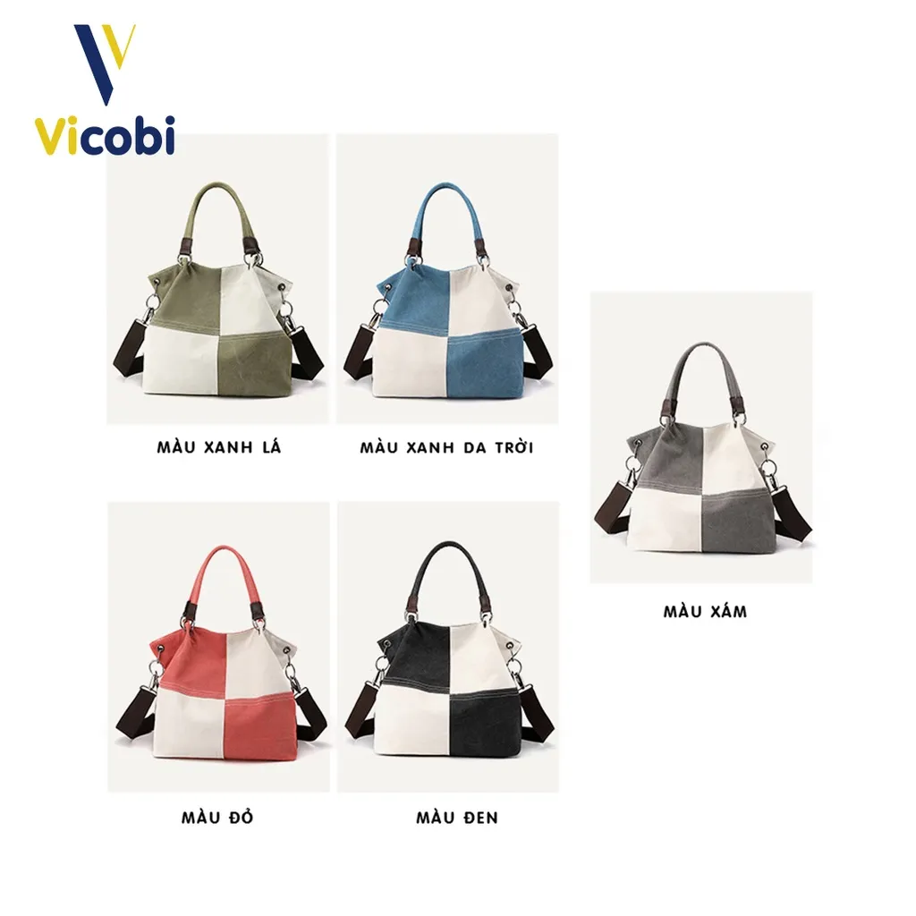 Ảnh Túi xách nữ vải Canvas dày dặn Ronan Vicobi CV2 4