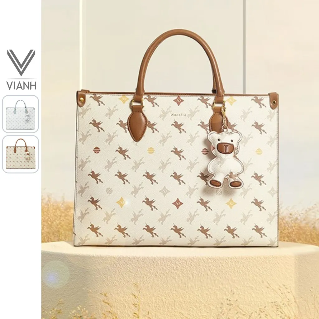 Ảnh Túi xách Tote bag nữ Nucelle size to charm gấu đi chơi, đi làm, đựng laptop... ViAnh Store 1172020 1