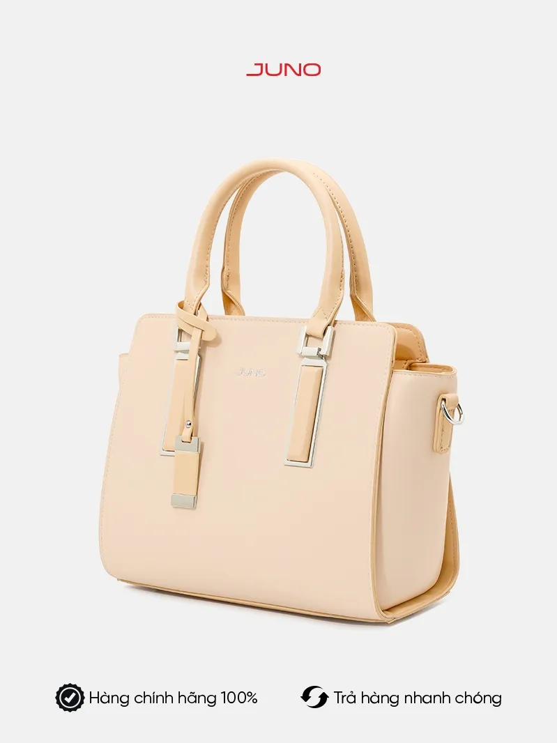 Ảnh Túi Xách Trung Nữ Thời Trang JUNO Tote Charm Trang Trí Phối 2 Màu TXT220 1