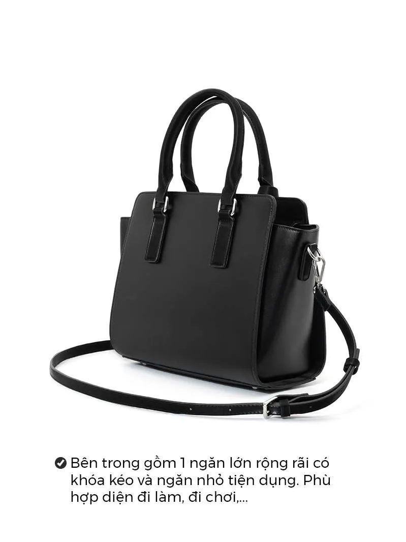 Ảnh Túi Xách Trung Nữ Thời Trang JUNO Tote Charm Trang Trí Phối 2 Màu TXT220 3