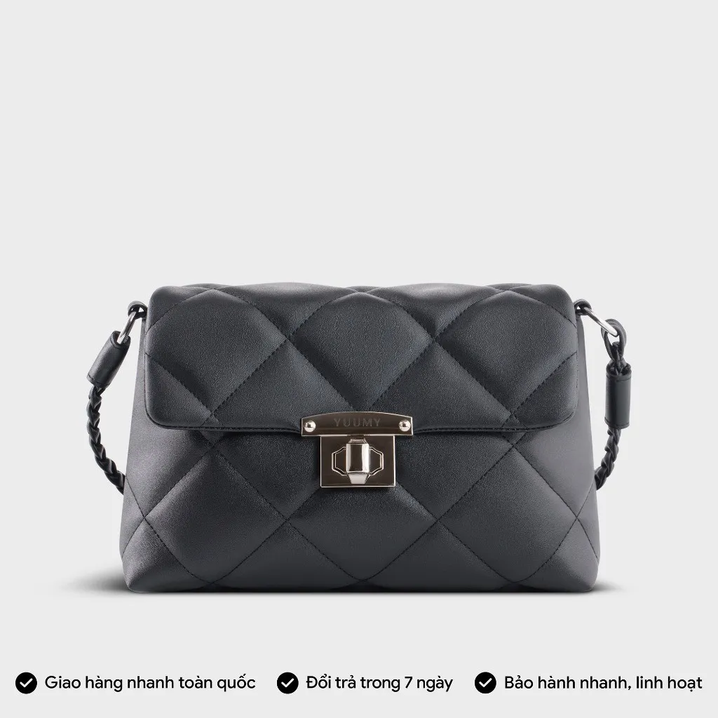 Ảnh Túi Yuumy (Thời trang nữ chần chỉ ô vuông cá tính size 24 - Túi đeo vai da Seasand YN255) 3