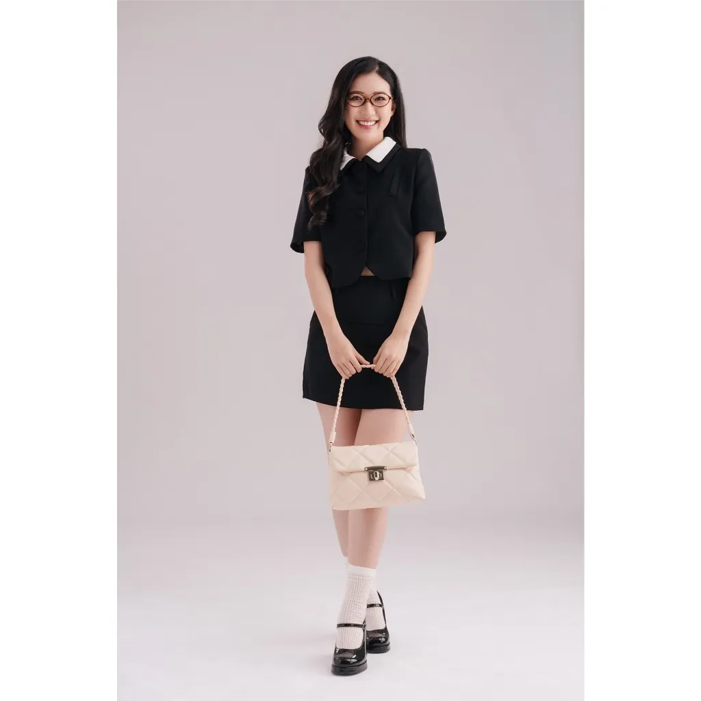 Ảnh Túi Yuumy (Thời trang nữ chần chỉ ô vuông cá tính size 24 - Túi đeo vai da Seasand YN255) 4