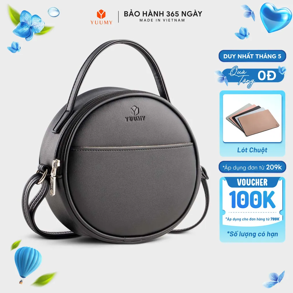 Ảnh Túi Yuumy (Thời trang nữ dáng tròn phối ngăn size 18 - Túi đeo chéo da Seasand YN261) 1