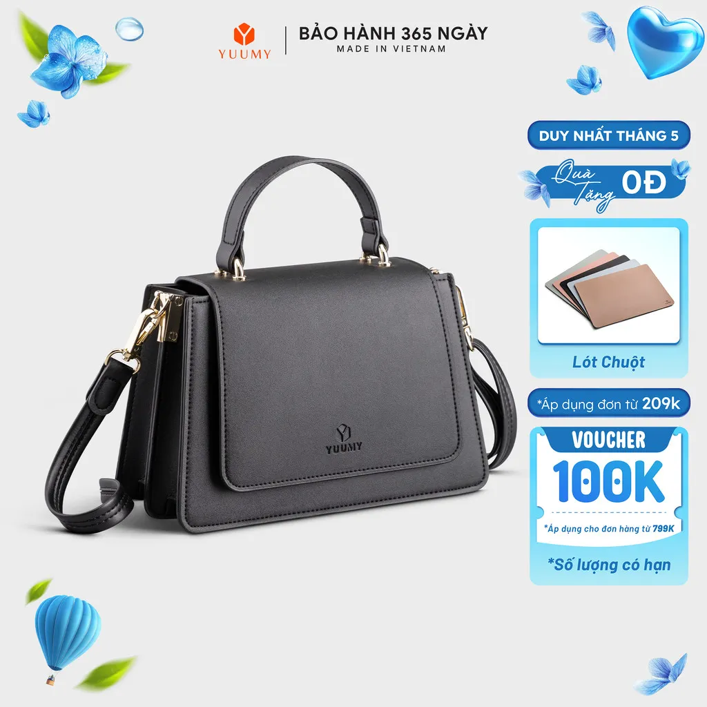 Ảnh Túi Yuumy (Thời trang nữ nắp gập phối quai xách - Túi đeo chéo da Seasand YN128) 1