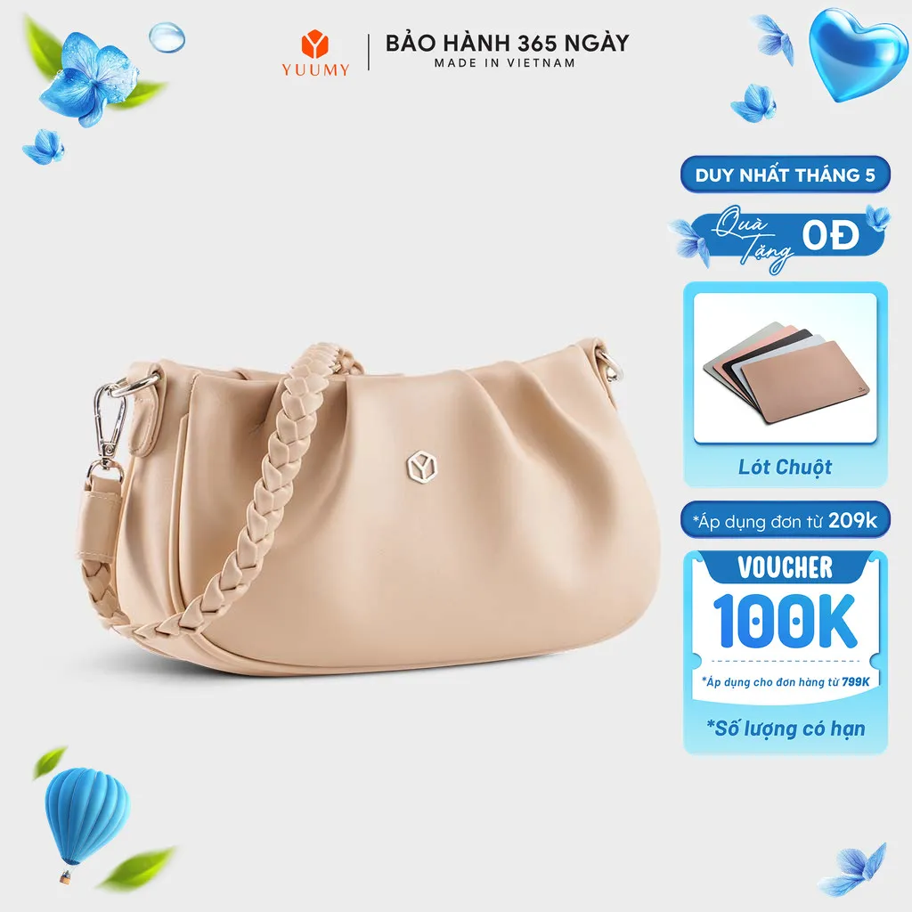 Ảnh Túi Yuumy (Thời trang nữ thiết kế kiểu nhún - Túi đeo vai da Seasand YN253) 1