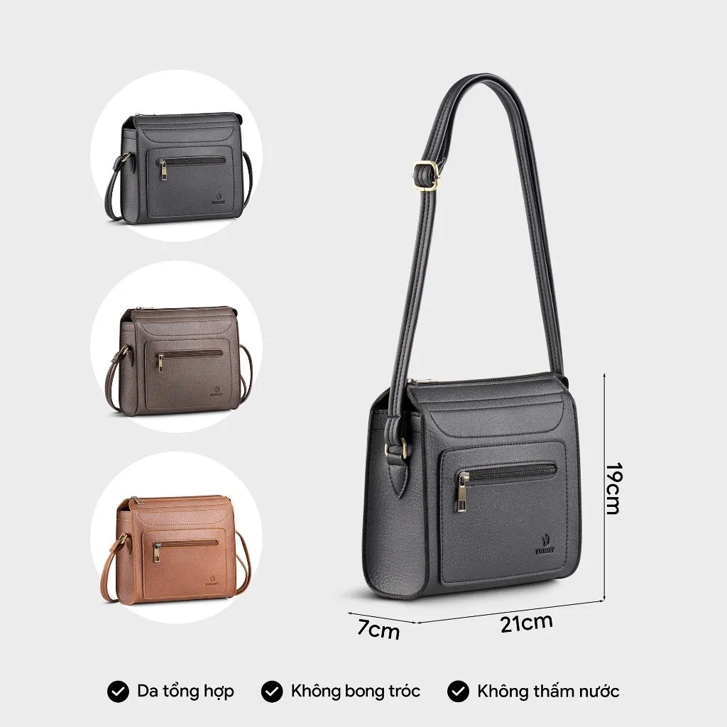 Ảnh Túi Yuumy (Thời trang nữ vân nhám cá tính size 21 - Túi đeo chéo da Bergen YN242) 3