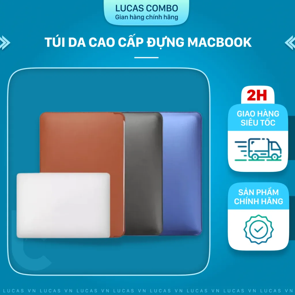 Ảnh Túi/Bao Da Cao Cấp Lucas Đựng Macbook 2