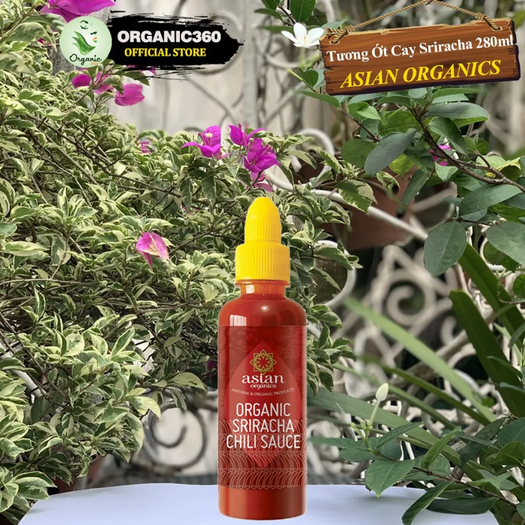 Ảnh Tương Ớt Cay Sriracha Hữu Cơ ASIAN ORGANICS 280ml Organic Sriracha Chili Sauce 1