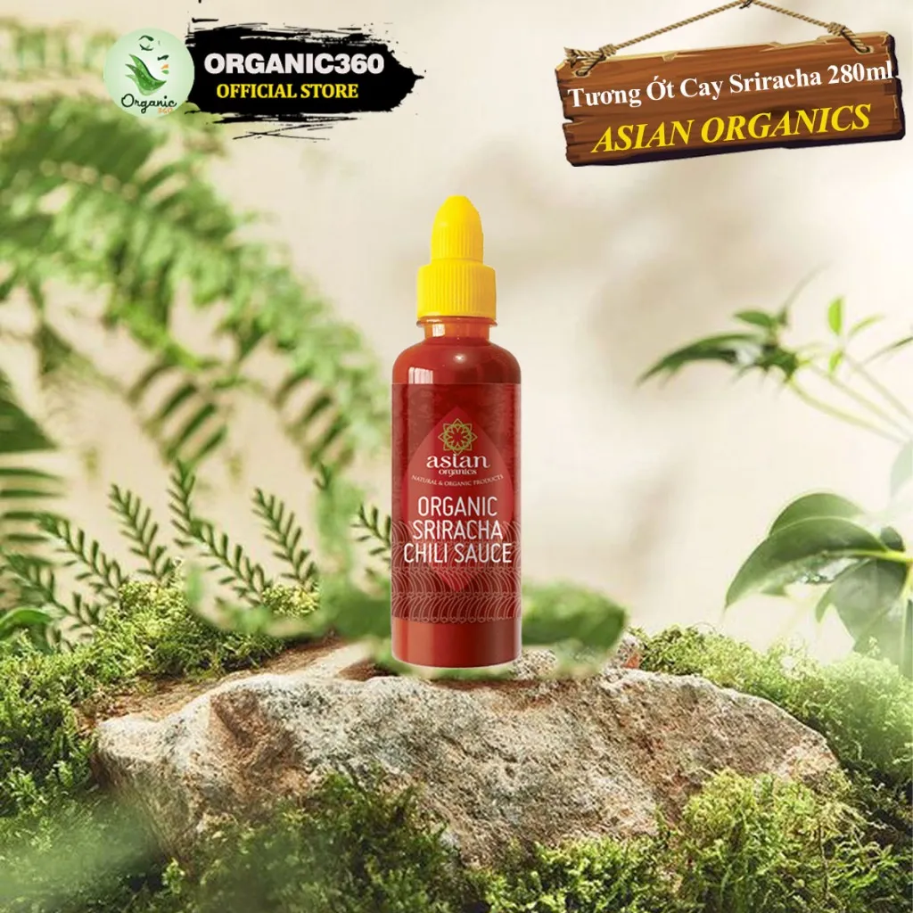 Ảnh Tương Ớt Cay Sriracha Hữu Cơ ASIAN ORGANICS 280ml Organic Sriracha Chili Sauce 2