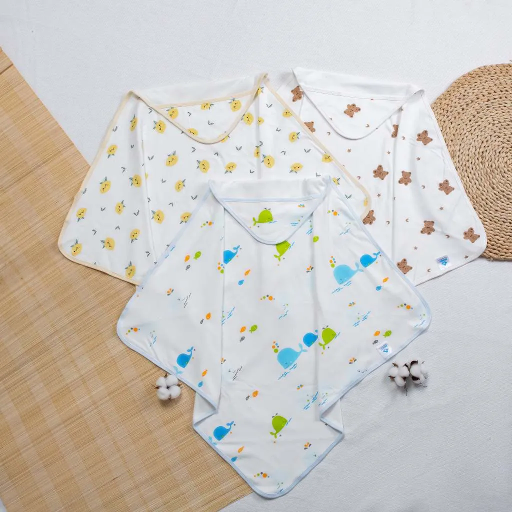 Ảnh Ủ Choàng Có Mũ BONNY Cotton Mềm Êm Mịn Cho Bé Sơ Sinh (Kt: 70x70Cm) 1