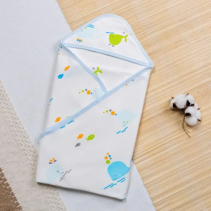 Ảnh Ủ Choàng Có Mũ BONNY Cotton Mềm Êm Mịn Cho Bé Sơ Sinh (Kt: 70x70Cm) 3