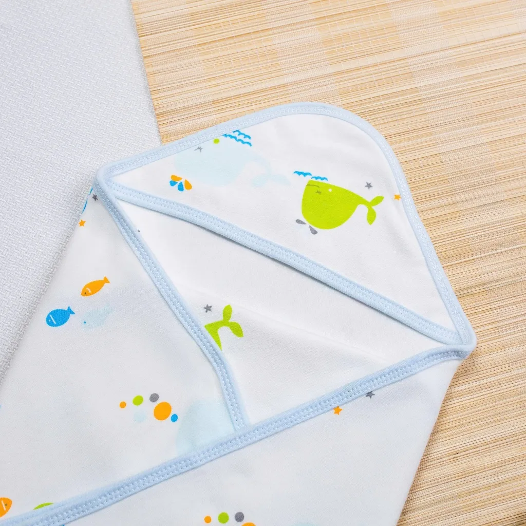 Ảnh Ủ Choàng Có Mũ BONNY Cotton Mềm Êm Mịn Cho Bé Sơ Sinh (Kt: 70x70Cm) 4