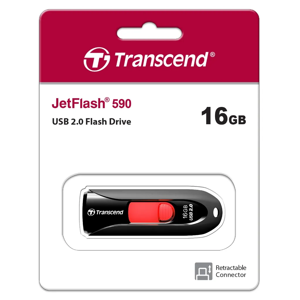 Ảnh USB 2.0 Transcend Jet Flash 590K 16GB 5Gbps TS16GJF590K - Bảo hành 5 năm 1