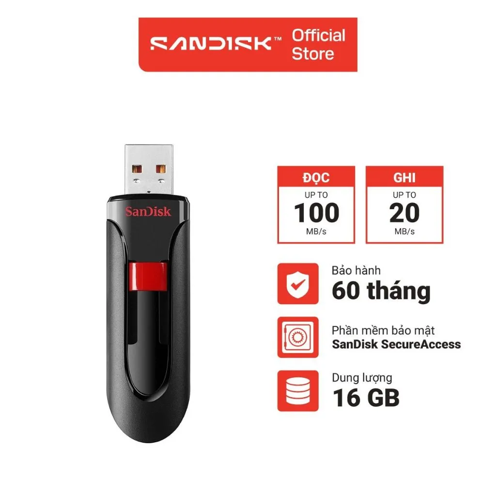 Ảnh USB 3.0 SanDisk Cruzer Glide CZ600 16GB - 32GB - 64GB - Bảo hành chính hãng 3