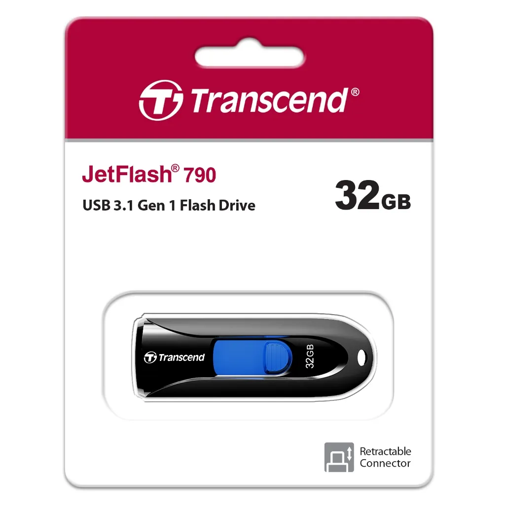Ảnh USB 3.1 Gen1 Transcend Jet Flash 790K 16GB / 32GB 5Gbps TS32GJF790K - Bảo hành 5 năm 1