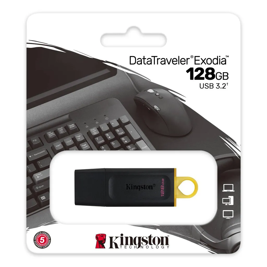 Ảnh USB 3.2 Gen 1 Kingston DataTraveler Exodia DTX 128Gb DTX/128GB thời trang với nắp bảo vệ và móc khóa màu sắc 4
