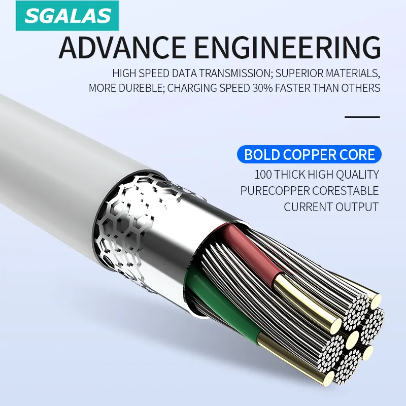 Ảnh USB 6A 100W Type C Fast Charging Cable for Huawei Mate 40 30 Xiaomi Samsung -SGALAS 3