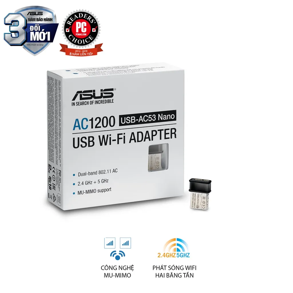 Ảnh USB Wifi Asus AC53 Nano băng tầng kép AC1200 1