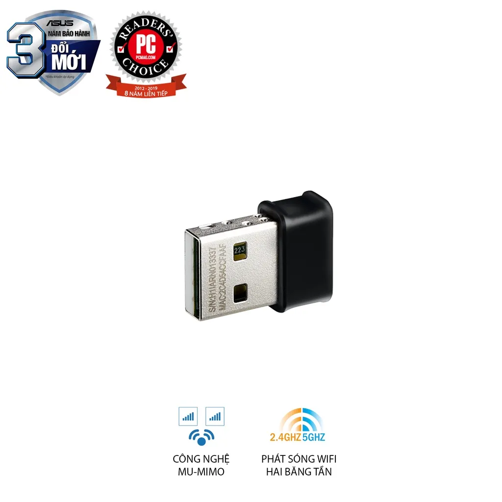 Ảnh USB Wifi Asus AC53 Nano băng tầng kép AC1200 2