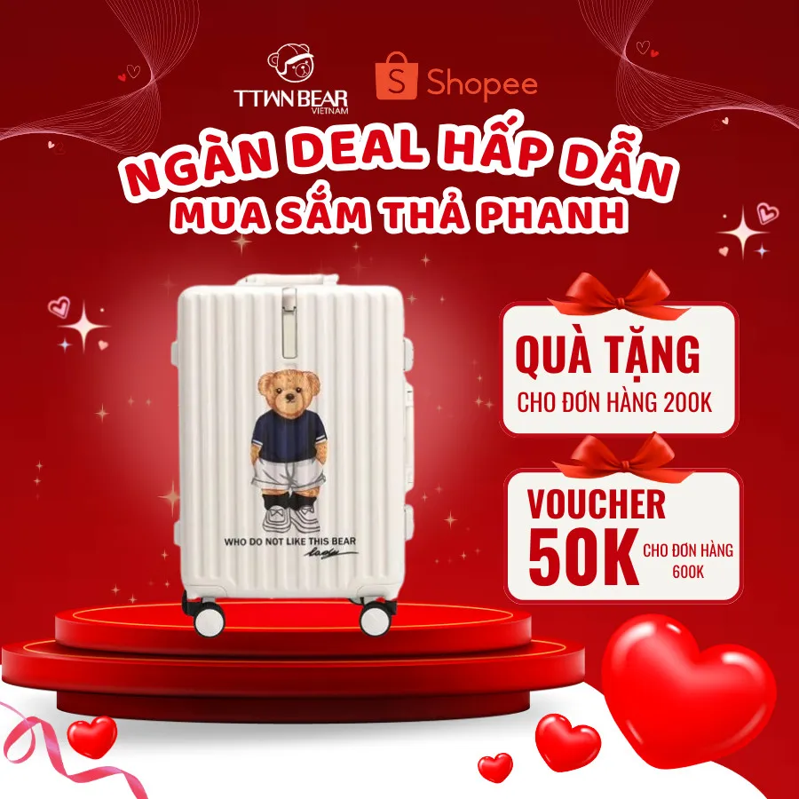 Ảnh Vali TTWN BEAR chính hãng - TN7001 cao cấp đi du lịch size 24 in và 20 in 1