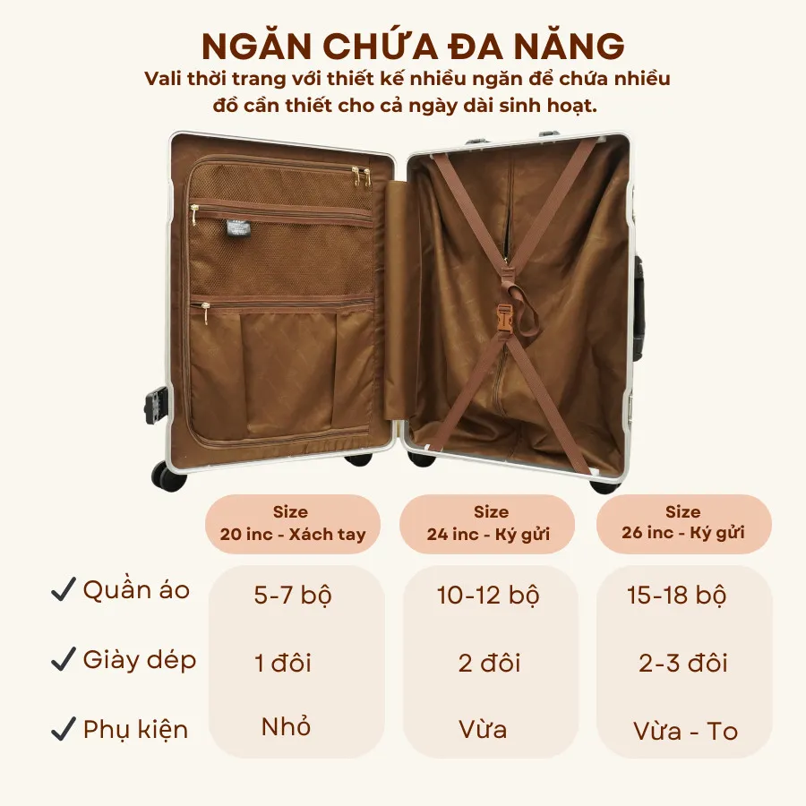 Ảnh Vali TTWN BEAR chính hãng - TN7001 cao cấp đi du lịch size 24 in và 20 in 3