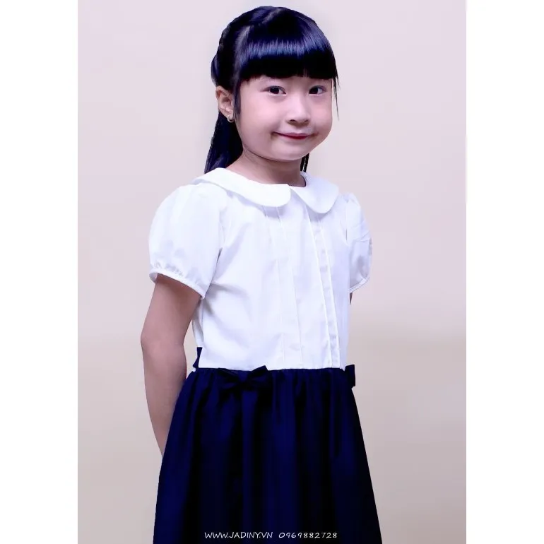 Ảnh Váy đầm học sinh nữ cổ sen xếp li ngực -  cổ hải quân Jadiny 4