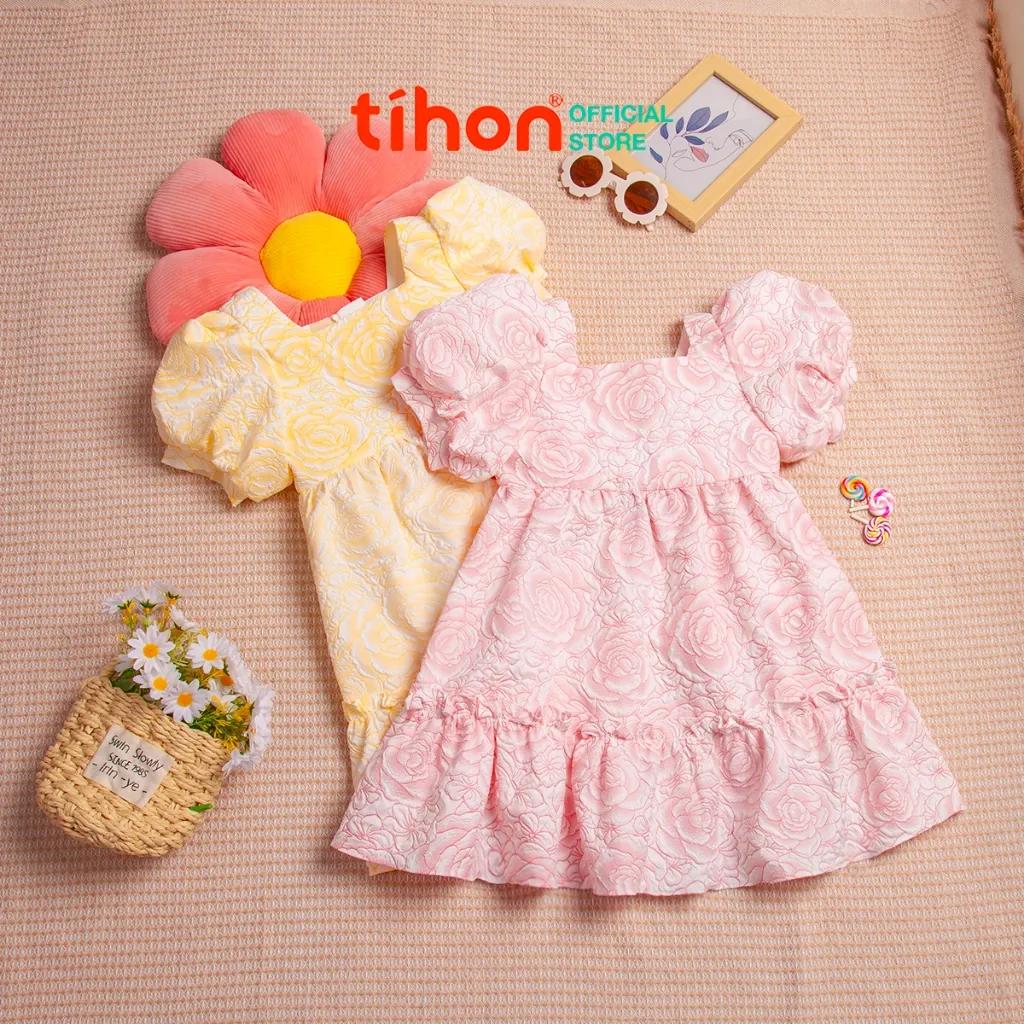 Ảnh Váy cho bé gái TIHON cao cấp chất xốp hoa nổi siêu dễ thương cho bé VT0750649 1