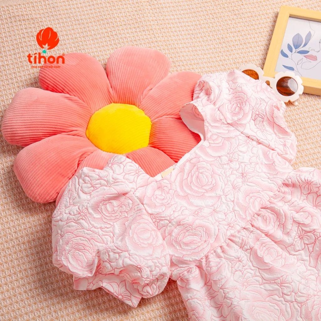 Ảnh Váy cho bé gái TIHON cao cấp chất xốp hoa nổi siêu dễ thương cho bé VT0750649 3