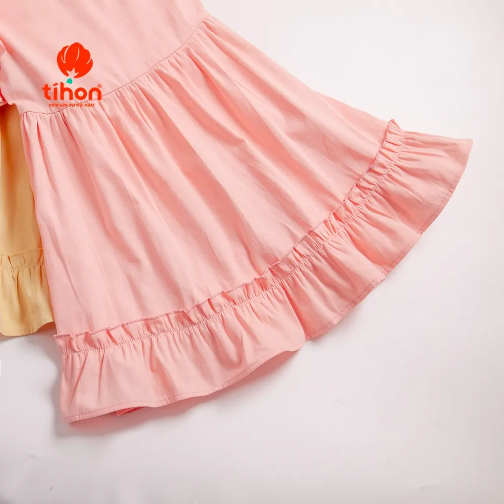 Ảnh Váy cho bé gái TIHON cao cấp chất liệu thô nhún bèo dễ thương VT0786069 4
