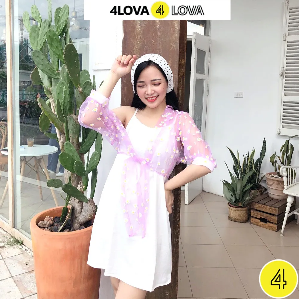 Ảnh Váy đầm 2 dây nữ basic 4LOVA dáng suông chất lụa ngọc trai cao cấp 2