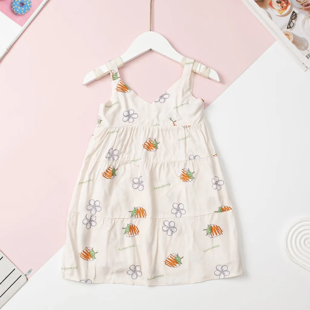 Ảnh Váy lanh Bé gái mặc nhà, mát mẻ LITIBABY, 2 dây size 2 đến 10 tuổi 1
