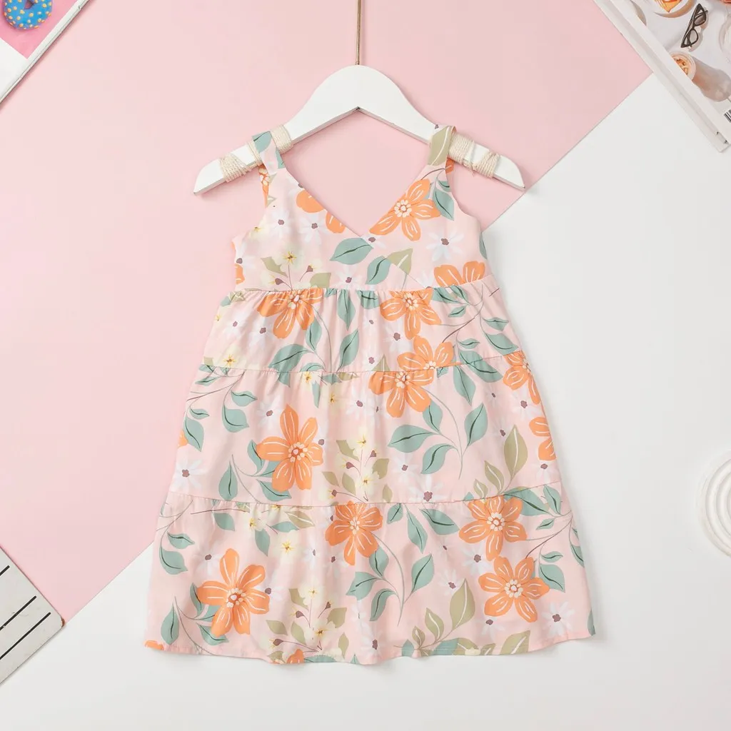 Ảnh Váy lanh Bé gái mặc nhà, mát mẻ LITIBABY, 2 dây size 2 đến 10 tuổi 2