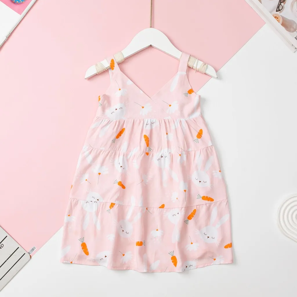 Ảnh Váy lanh Bé gái mặc nhà, mát mẻ LITIBABY, 2 dây size 2 đến 10 tuổi 3