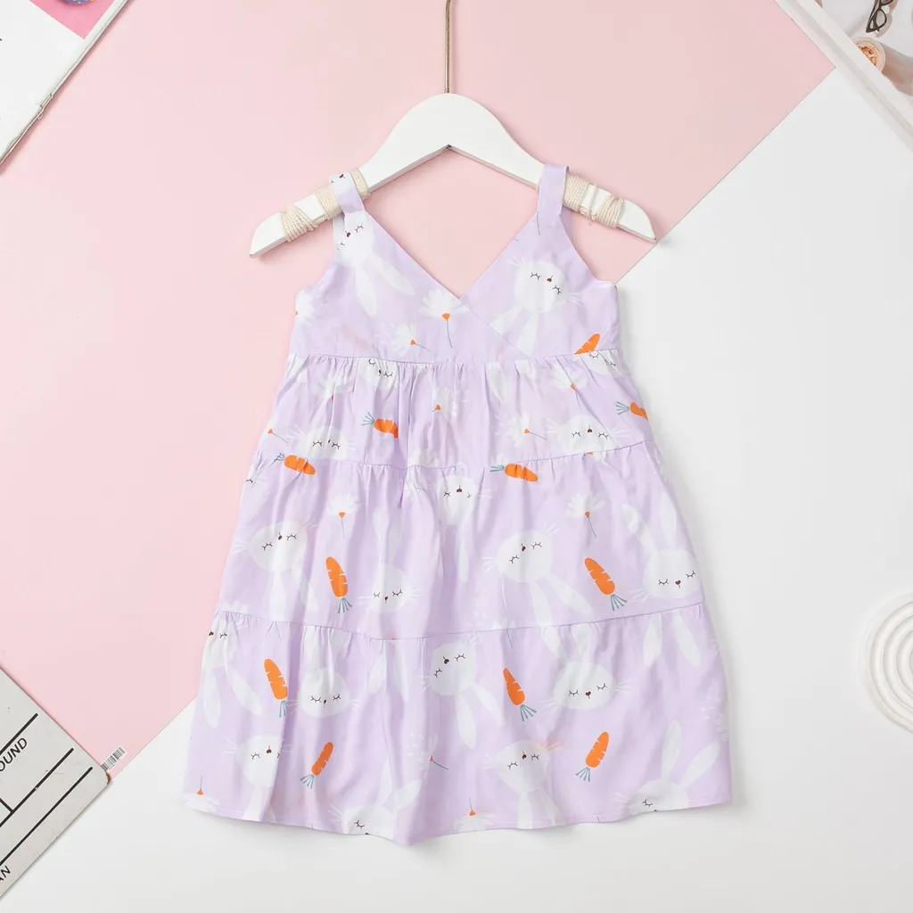 Ảnh Váy lanh Bé gái mặc nhà, mát mẻ LITIBABY, 2 dây size 2 đến 10 tuổi 4