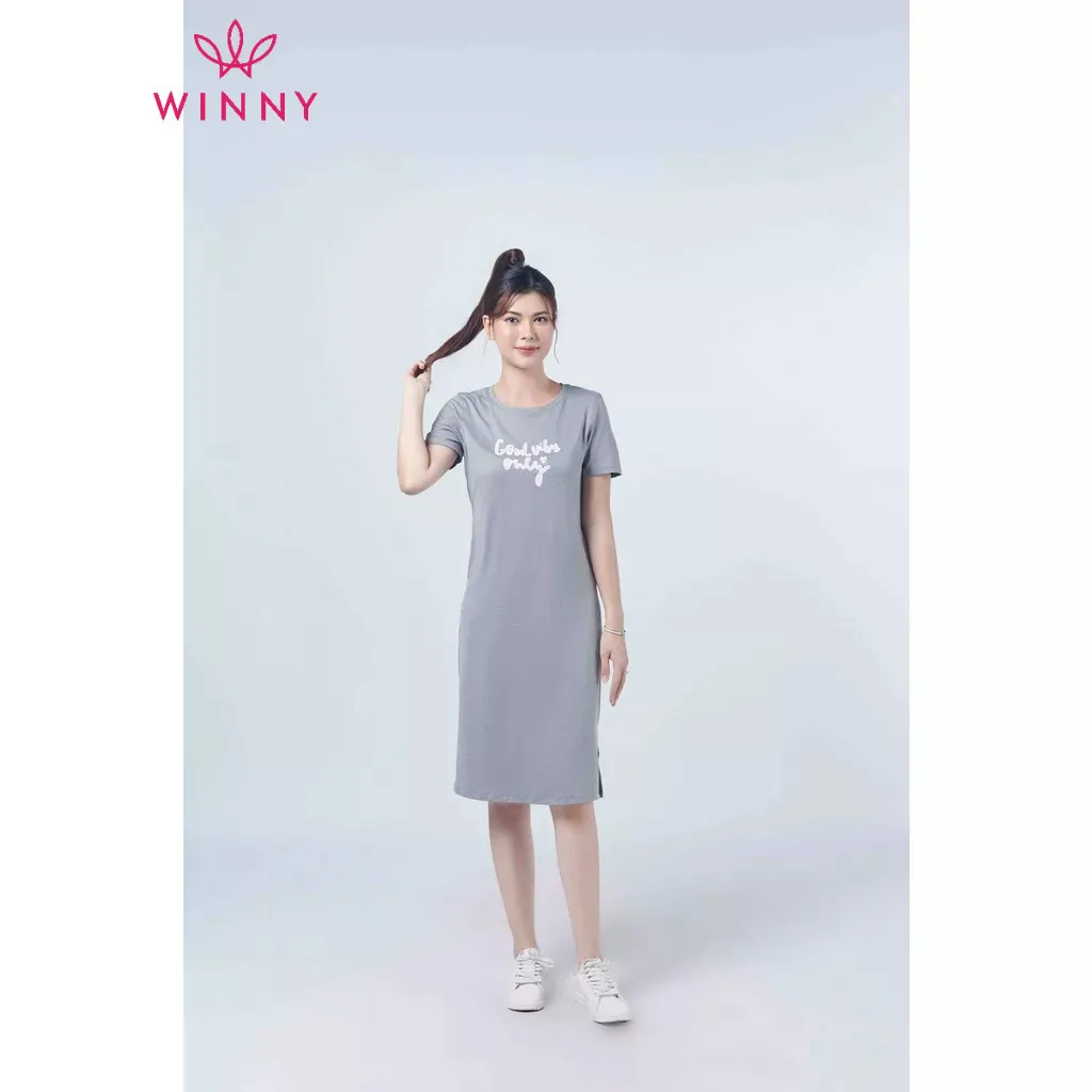 Ảnh Váy Mặc Nhà Nữ Rất Rộng Lùi Size ( Mô tả) WINNY Váy Ngủ Kiểu Suông KW-22901 3