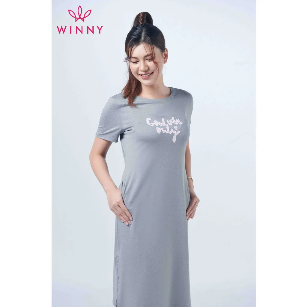 Ảnh Váy Mặc Nhà Nữ Rất Rộng Lùi Size ( Mô tả) WINNY Váy Ngủ Kiểu Suông KW-22901 4