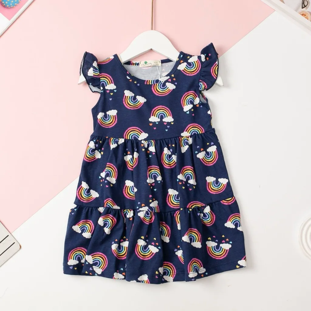 Ảnh Váy mùa hè cotton LITIBABY họa tiết tay cánh tiên 2 tầng cho bé 11kg - 33kg 2
