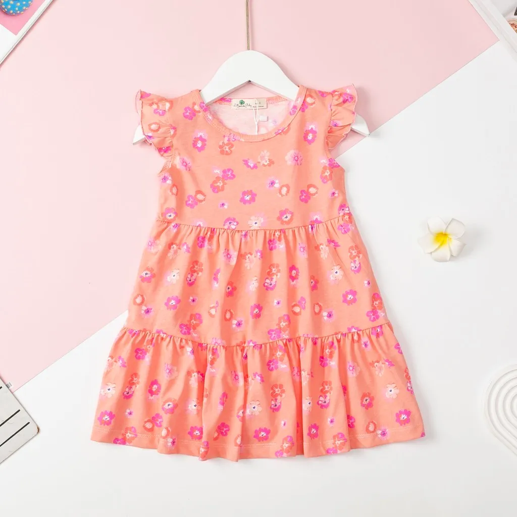 Ảnh Váy mùa hè cotton LITIBABY họa tiết tay cánh tiên 2 tầng cho bé 11kg - 33kg 3