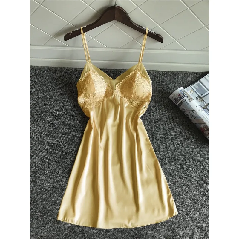 Ảnh Váy Ngủ Hai Dây Lụa Satin Phối Ren Hisexy MD95 2